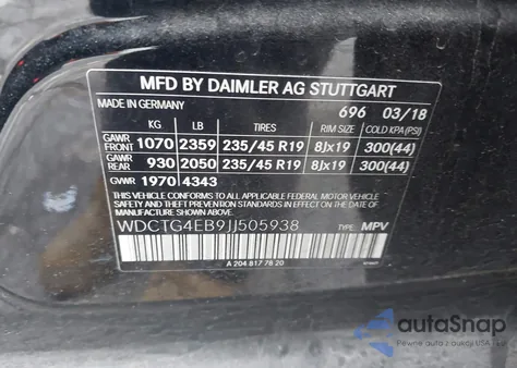 2018 Mercedes-Benz Gla 250 from USA, damaged, VIN WDCTG4EB9JJ505938